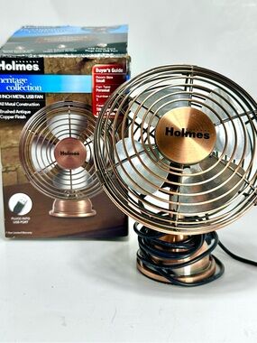 Holmes Heritage 4-Inch Mini USB Desk Fan NIB